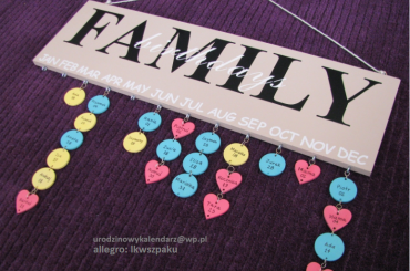 urodzinowy kalendarz #decoupage #family #imieniny #inny #jedyny #prezent #przypomincz #rękodzieło #specjalny #uroczystość #UrodzinowyKalendarz #urodziny