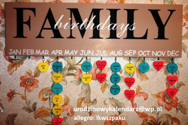 urodzinowy kalendarz #decoupage #family #imieniny #inny #jedyny #prezent #przypomincz #rękodzieło #specjalny #uroczystość #UrodzinowyKalendarz #urodziny