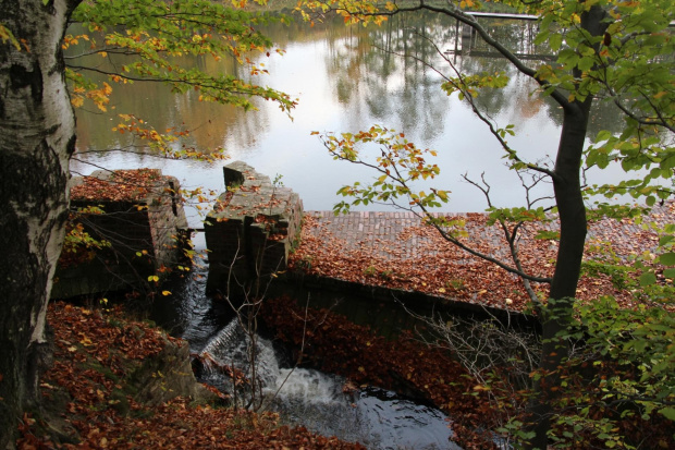 #jesień #woda #jezioro #staw #mur #ruiny