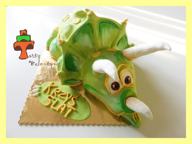 śmietankowy tort triceratops #dinozaur #tort #Tort3d #TortyKraków #TortyWalentynki #triceratops