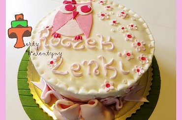 Tort na roczek z sówką #DlaDziesczynki #roczek #sowa #sówka #tort