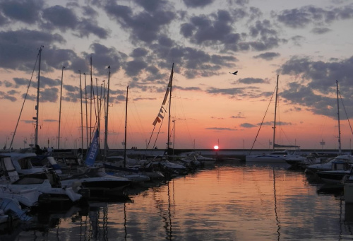 Nowy dzień wstaje nad mariną #wschód #sunrise #marina #jacht #yacht