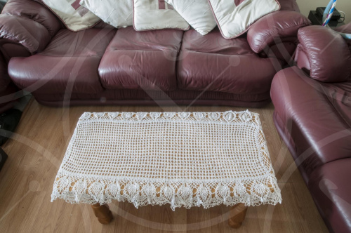 Bieżnik z ananasami dookoła 115x60 cm #bieżnik #crochet #crochetting #knitting #obrus #ozdoby #RobótkiNaDrutach #szydelkowanie #szydełko