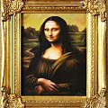 Leonardo da Vinci - Mona Lisa 34x30cm Ölgemälde handgemalt Golden Rahmen 39.90€