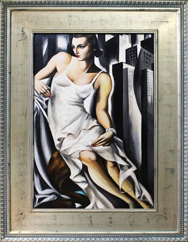 Tamara de Lempicka-Portrait der Madame Allan Bott-Ölgemälde Handgemalt Leinwand Rahmen-Sygniert.122x92cm-cena 249,99 euro. wysylka 0 euro.malowany recznie