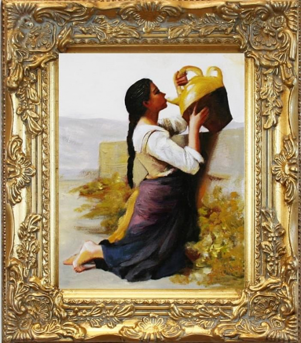 Große Meister-34x30cm Ölgemälde Handgemalt Leinwand Rahmen-Sygniert.cena 39,99 euro. wysylka 0 euro. malowany recznie